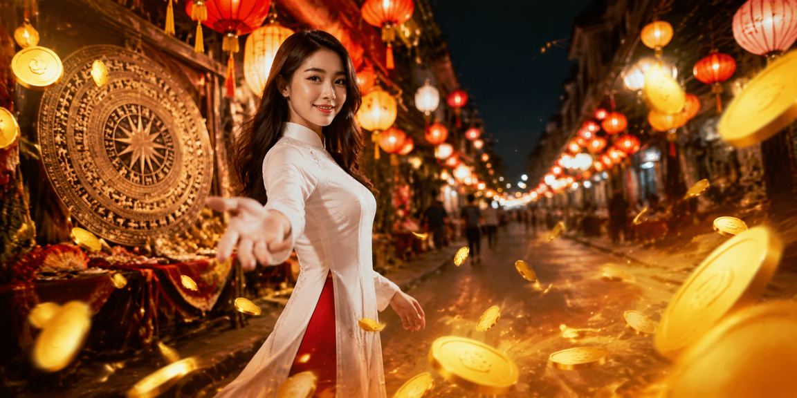 Không khí nhộn nhịp tại chợ đêm Hà Nội với người chơi trải nghiệm casino trực tuyến trên điện thoại