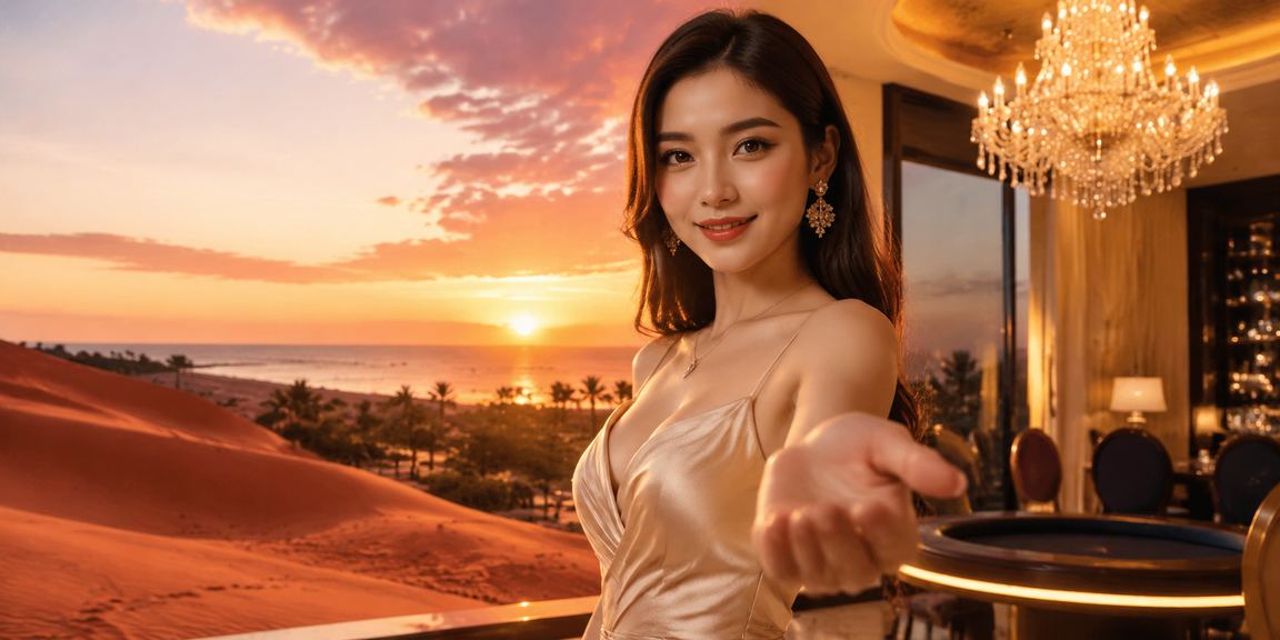 Người chơi thưởng thức trò chơi bài tại lễ hội biển Mũi Né buổi tối