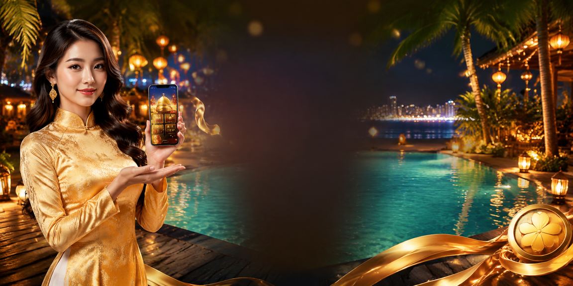 Người dùng Nha Trang trải nghiệm casino trực tuyến trên điện thoại với trang phục áo dài truyền thống